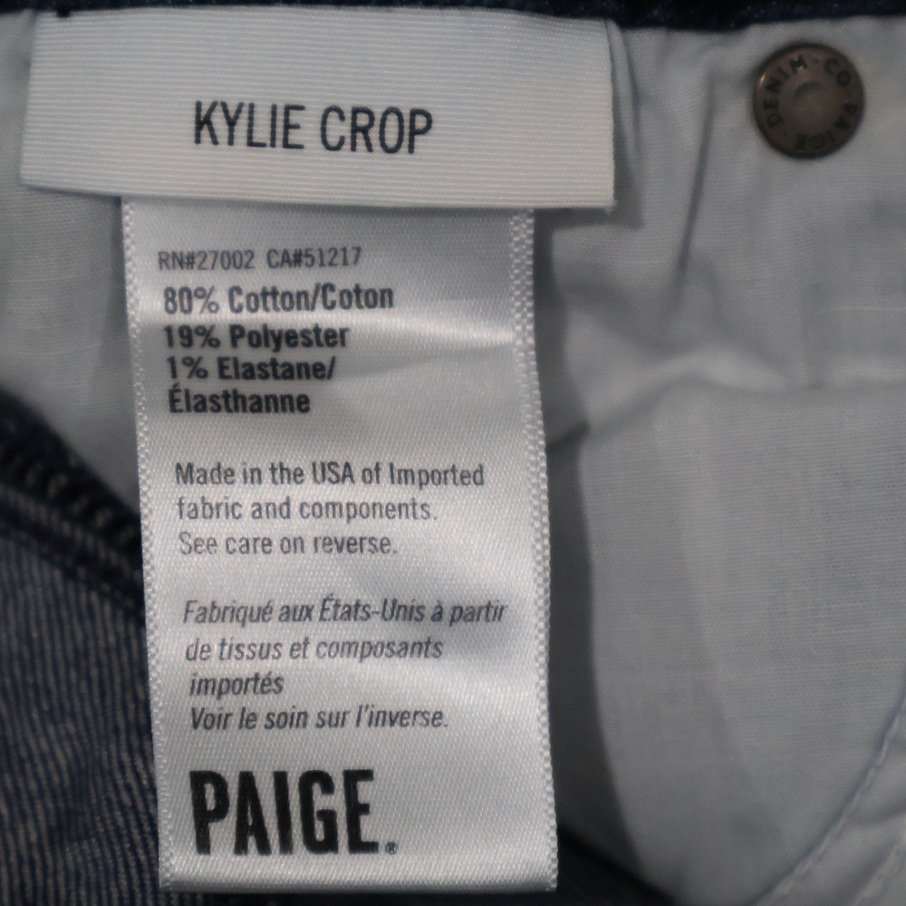 PAIGE Kylie Crop Dark Blue Straight Leg Jeans - Picture 8 of 8